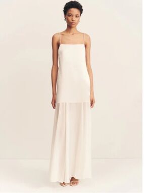 Shona Joy Ivory Square-Neck Maxi Dress